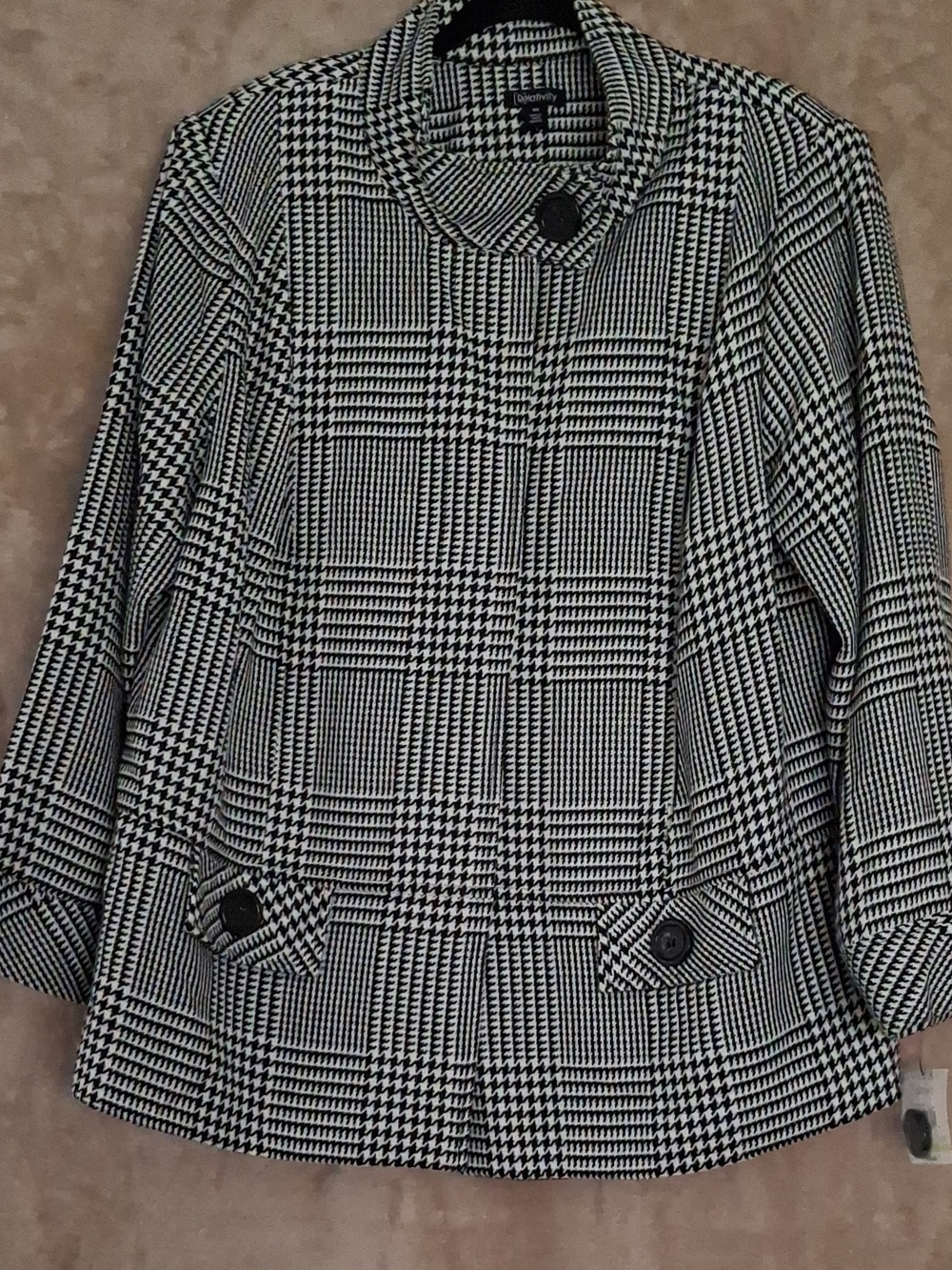 Relativity Black & White Glen Plaid Blazer